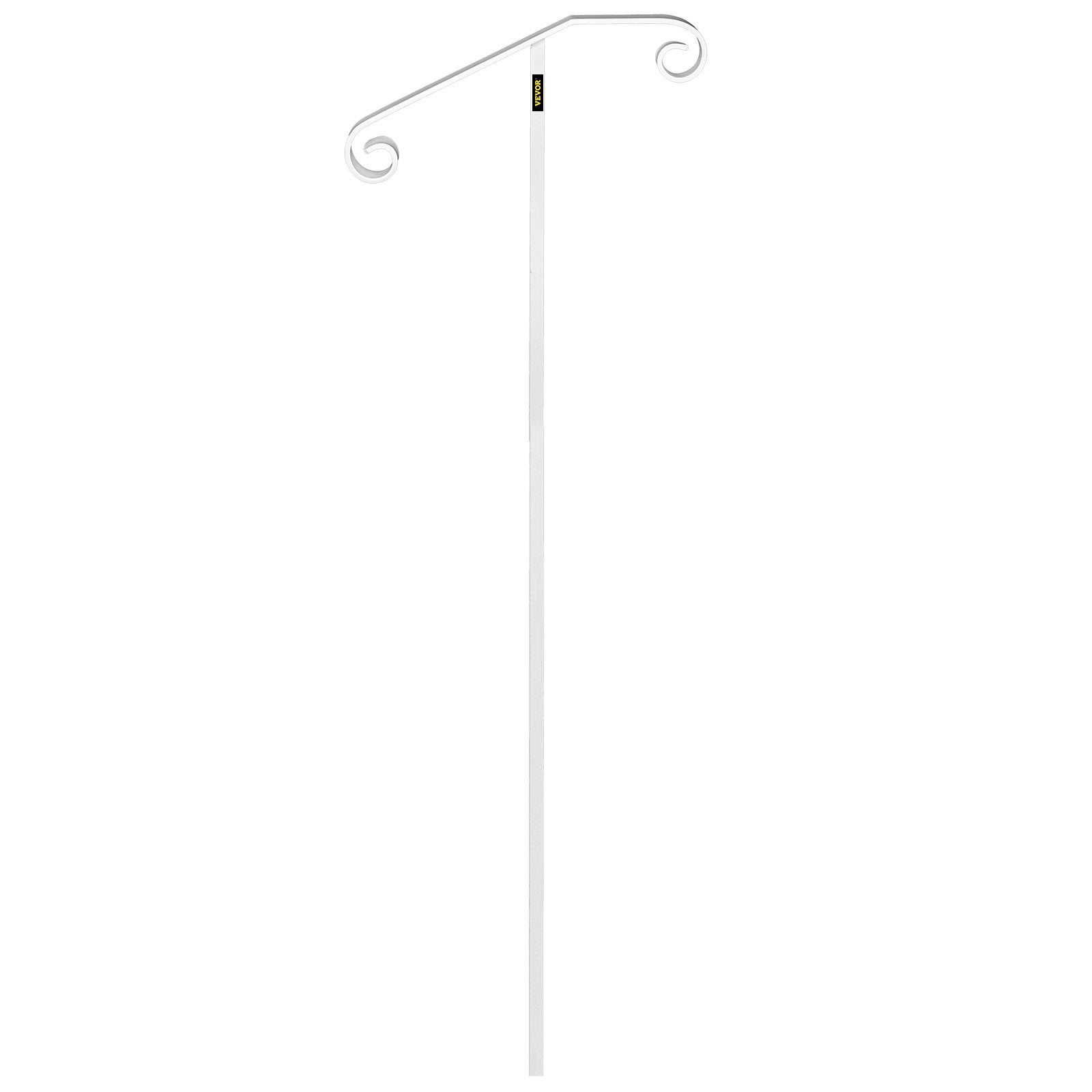 VEVOR Single Post Handrail Wrought Iron Post Mount Step Grab Supports in Ground Long Post Fits 1 or 2 Steps Grab Rail Single Post Railing