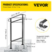 VEVOR Wrought Iron Handrail, Fit 1 or 2 Steps Outdoor Stair Railing, Adjustable Front Porch Hand Rail, Black Transitional Hand railings for Concrete Steps or Wooden Stairs with Installation Kit