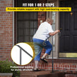 VEVOR Handrails for Outdoor Steps, Fit 1 or 2 Steps Outdoor Stair Railing, Single Post Wrought Iron Handrail, Gray Transitional Porch Railings for Concrete Steps or Wooden Stairs with Base