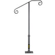 VEVOR Handrails for Outdoor Steps, Fit 1 or 2 Steps Outdoor Stair Railing, Single Post Wrought Iron Handrail, Gray Transitional Porch Railings for Concrete Steps or Wooden Stairs with Base
