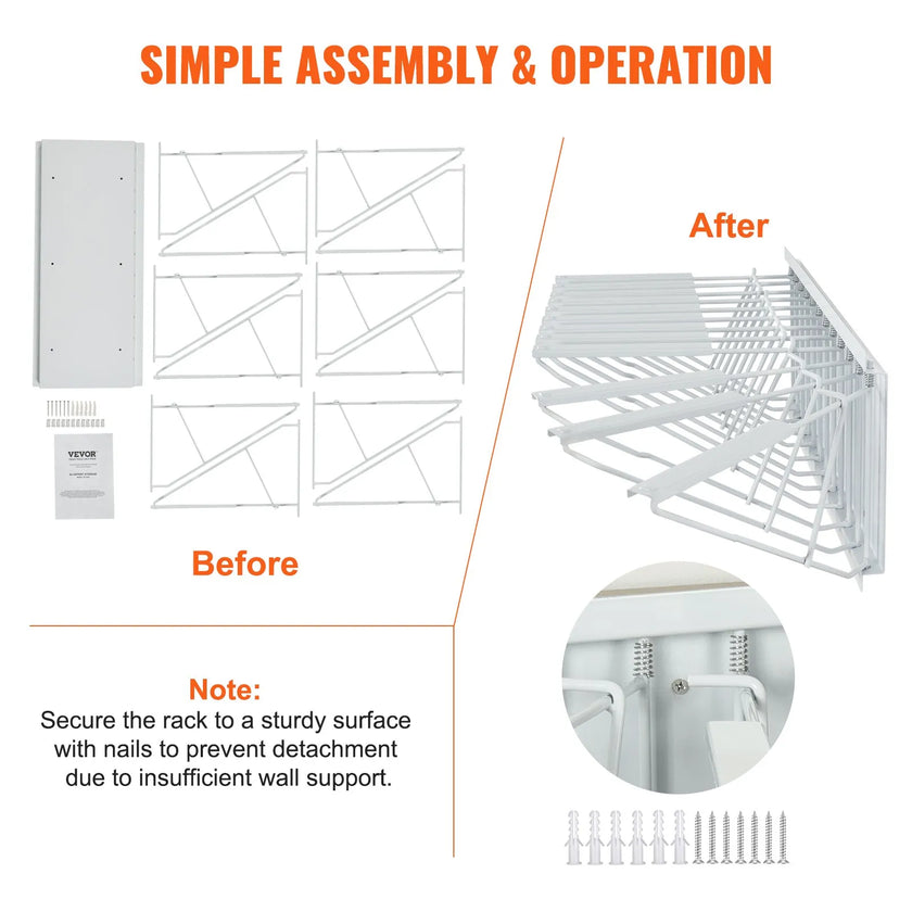 VEVOR Wall Mount Blueprint Storage Rack Blueprint Holder with 12 Pivot Brackets