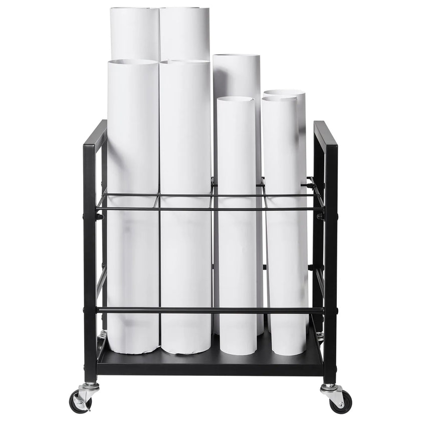 VEVOR Blueprint Storage Rack 12 Slots Mobile Roll File Holder for Architectural