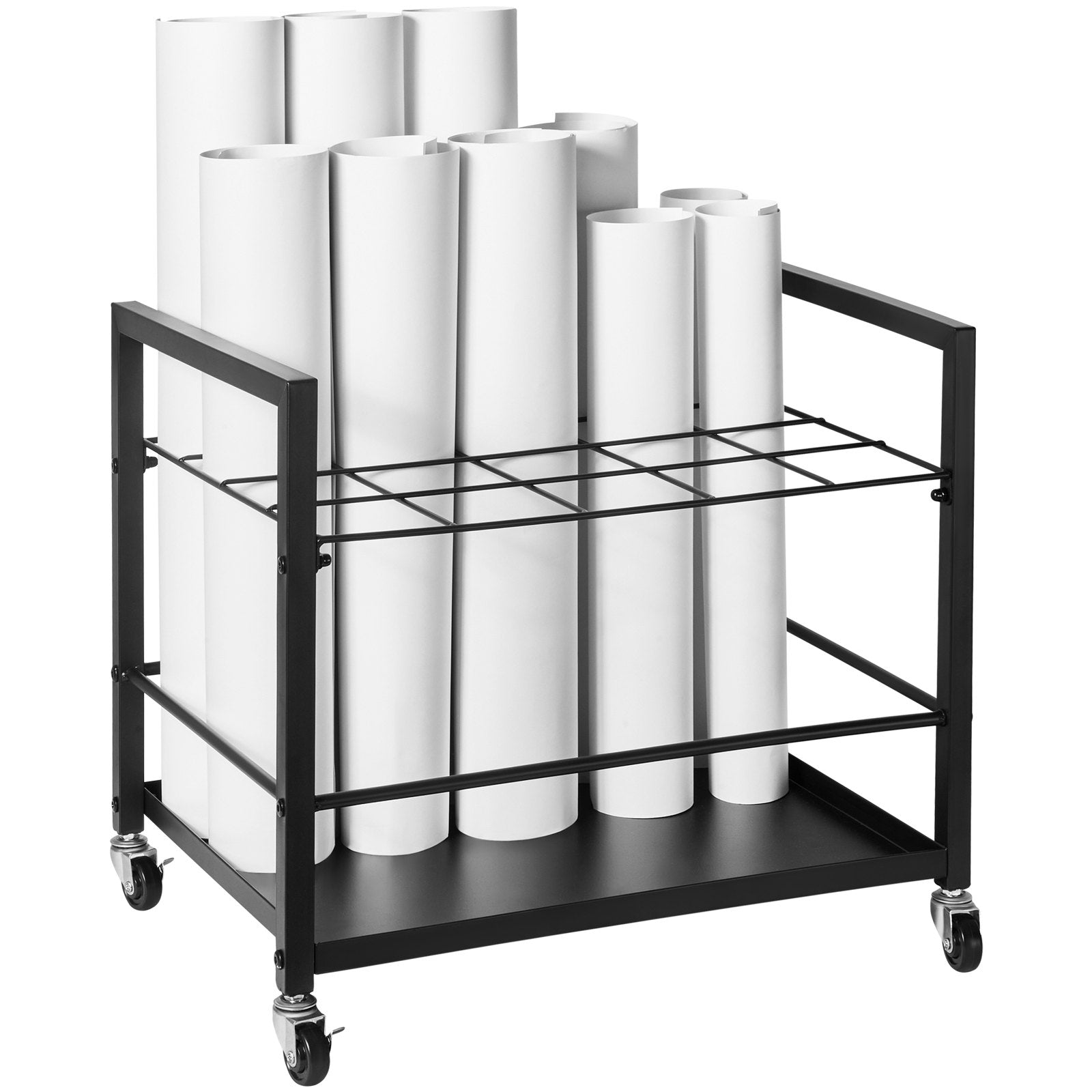 VEVOR Blueprint Storage Rack 20 Slots Mobile Roll File Holder for Architectural