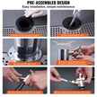 VEVOR Kegerator Tower Kit, Single Tap Beer Conversion Kit, Stainless Steel Keg Beer Tower Dispenser with Dual Gauge CGA320 Regulator & D-System Keg Coupler, Beer Drip Tray for Party Home