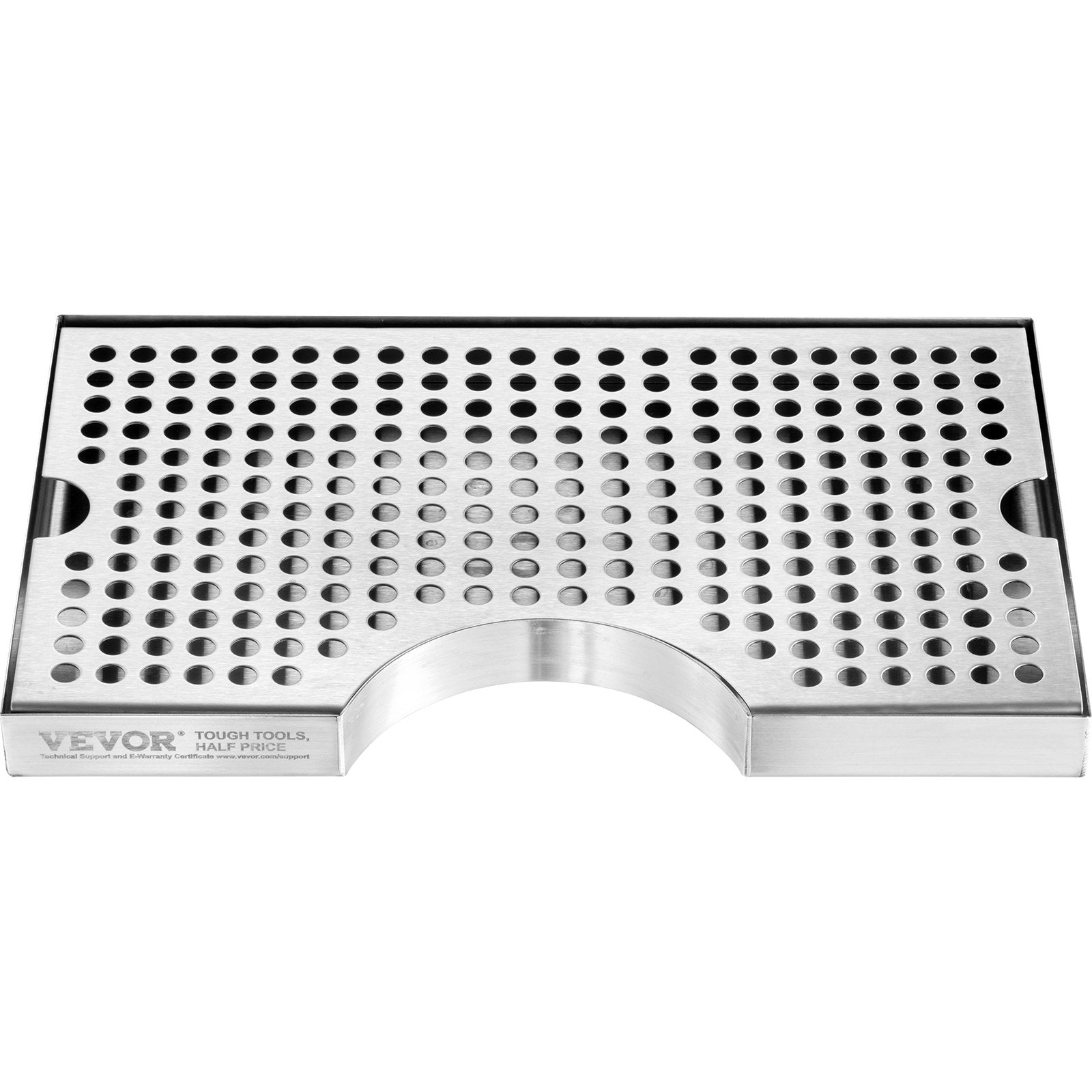 VEVOR Kegerator Beer Drip Tray, 304 Stainless Steel Keg Drip Trays with 4 Non-Slip Rubber Pads and Detachable Cover, Heat / Cold Resistant Beer Tower Drip Pan for Bar Restaurant Coffee Shop Home