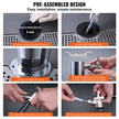VEVOR Kegerator Tower Kit, Dual Taps Beer Conversion Kit, Stainless Steel Keg Beer Tower Dispenser with Dual Gauge CGA320 Regulator & D-System Keg Coupler, Beer Drip Tray for Party Home