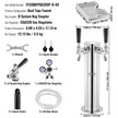 VEVOR Kegerator Tower Kit, Dual Taps Beer Conversion Kit, Stainless Steel Keg Beer Tower Dispenser with Dual Gauge CGA320 Regulator & D-System Keg Coupler, Beer Drip Tray for Party Home