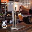 VEVOR Dual Taps Draft Beer Tower Dispenser, Stainless Steel Keg Beer Tower, Kegerator Tower Kit with Pre-Assembled Tubing and Self-Closing Faucet Shanks for Party, Bar, Pub, Restaurant