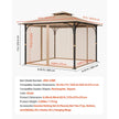 VEVOR Replacement Mesh Gazebo Netting Screen for 10x10x7 ft Patio, Net Only