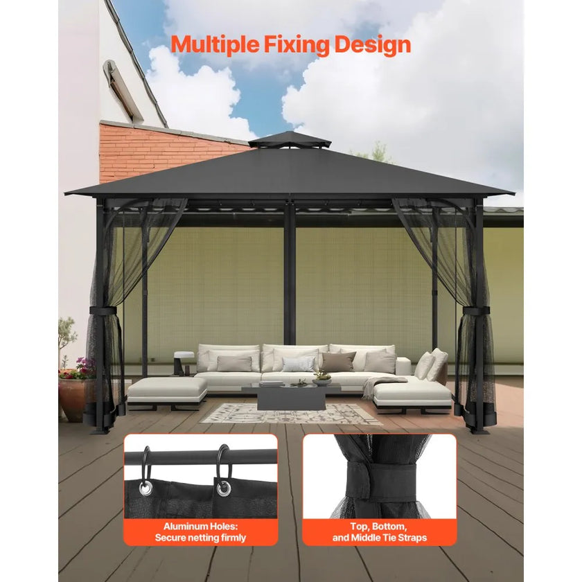 VEVOR Replacement Mesh Gazebo Netting Screen for 10x13x6.8 ft Patio, Net Only