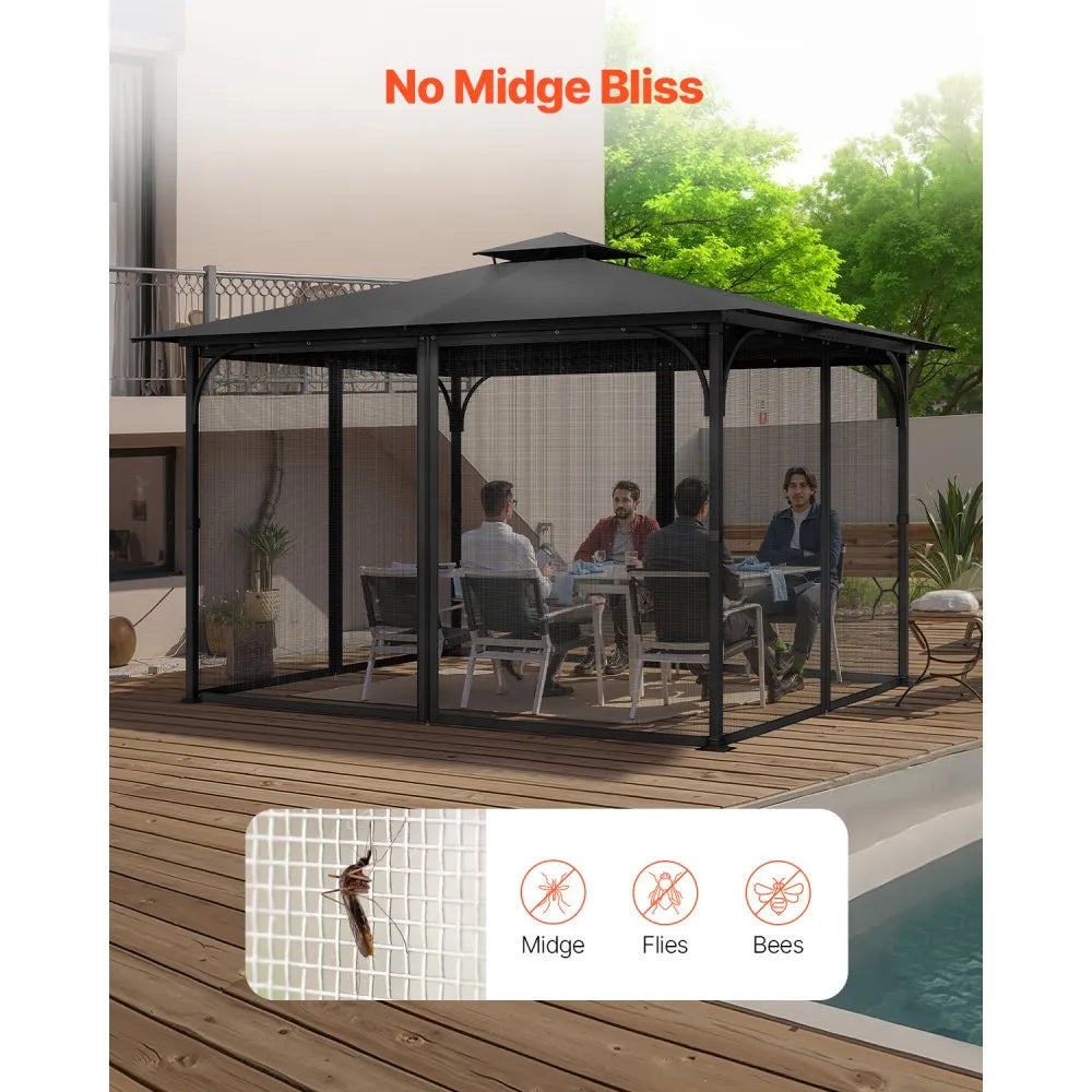 VEVOR Replacement Mesh Gazebo Netting Screen for 10x13x6.8 ft Patio, Net Only