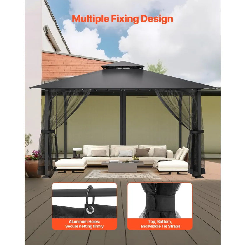VEVOR Replacement Mesh Gazebo Netting Screen for 12x12x7.5 ft Patio, Net Only