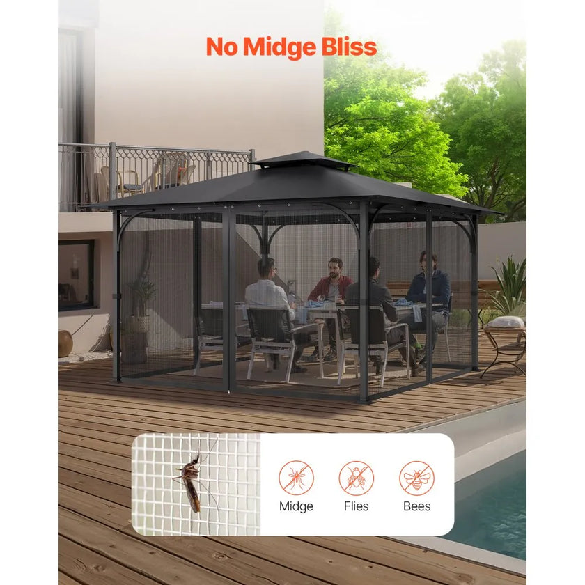 VEVOR Replacement Mesh Gazebo Netting Screen for 12x12x7.5 ft Patio, Net Only