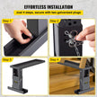 VEVOR 23.4x7.6-Inch Ladder Extender, Extension Ladder 12.25-19.7-Inch Adjustable Height Range, Ladder Leveling Tool, Stair Ladder Extension with Chain Pins in Steel for Stairs, in Black Powder Coated