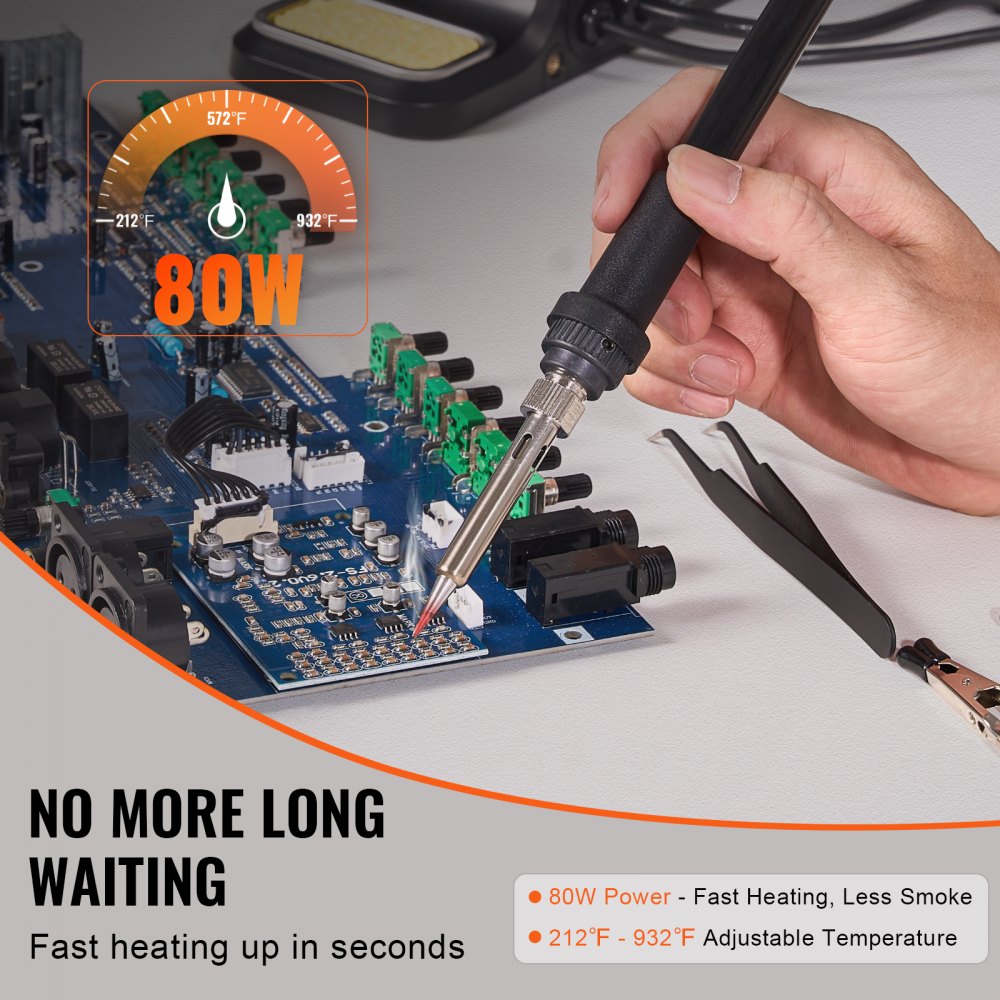 VEVOR Soldering Iron Station 80W LED Display Soldering Station Kit Helping Hands