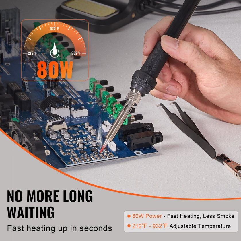 VEVOR Soldering Iron Station 80W LED Display Soldering Station Kit Helping Hands