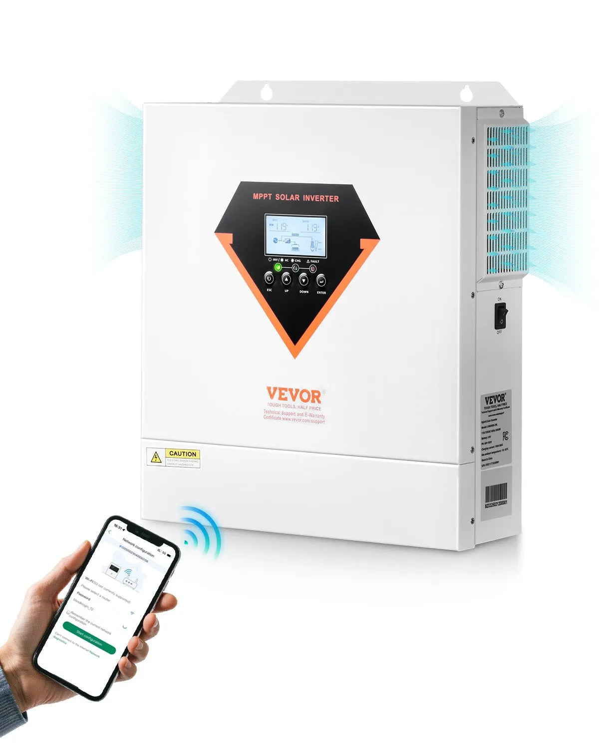 VEVOR Hybrid Solar Inverter Charger 3000W 110/120V Built-in 100A MPPT Controller