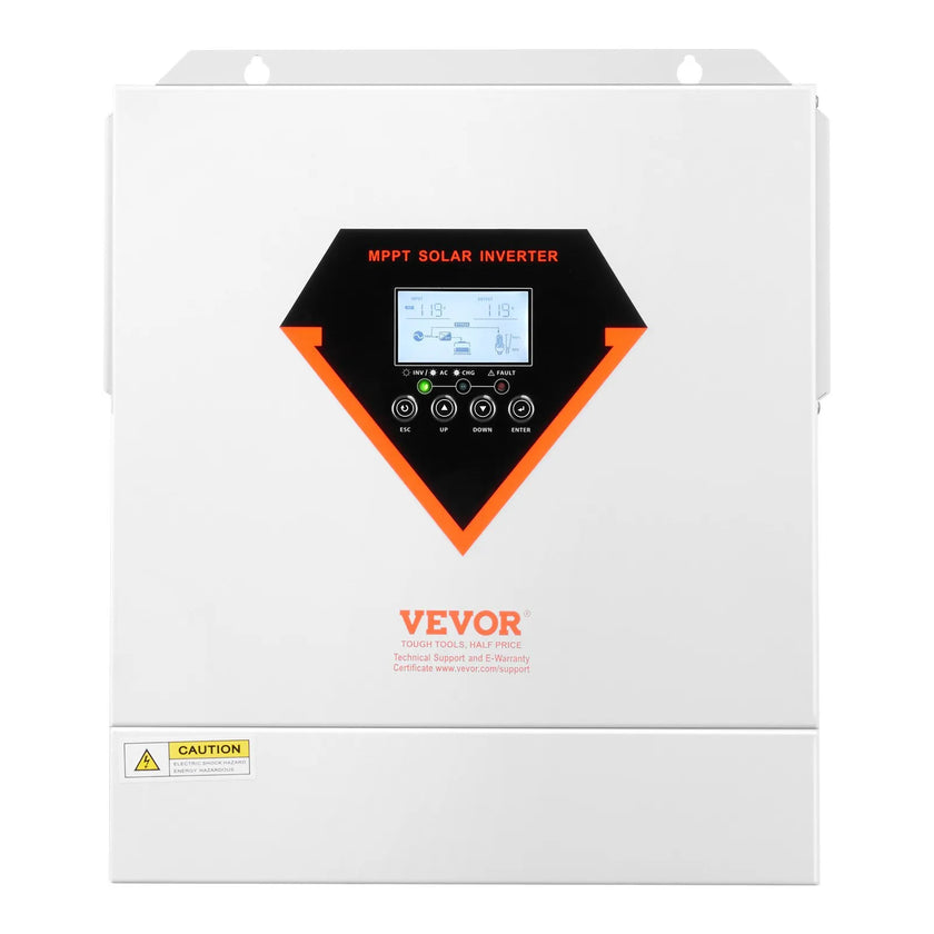 VEVOR Hybrid Solar Inverter Charger 3000W 110/120V Built-in 100A MPPT Controller