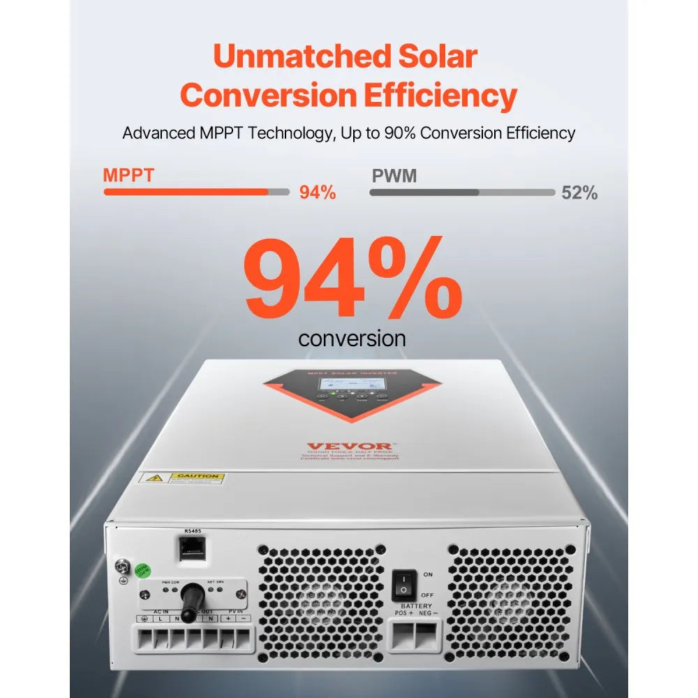 VEVOR Hybrid Solar Inverter Charger 3500W 220/230V Built-in 100A MPPT Controller
