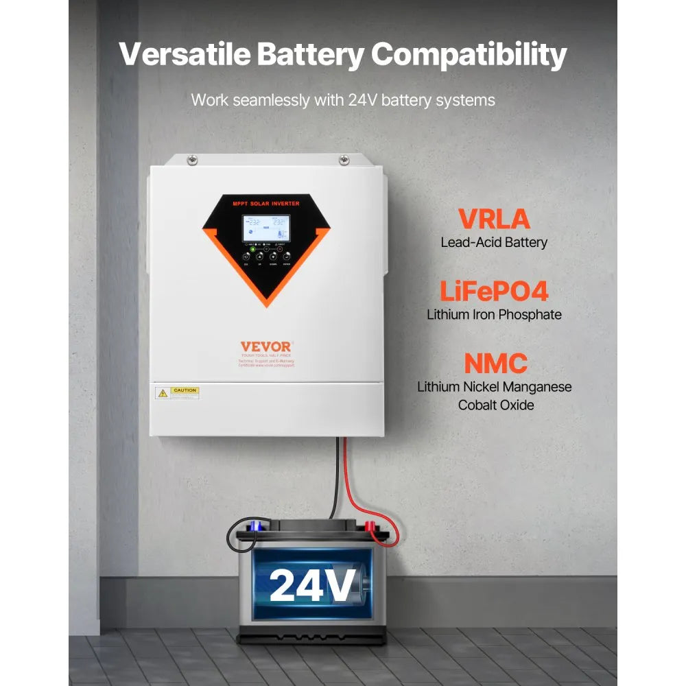VEVOR Hybrid Solar Inverter Charger 3500W 220/230V Built-in 100A MPPT Controller