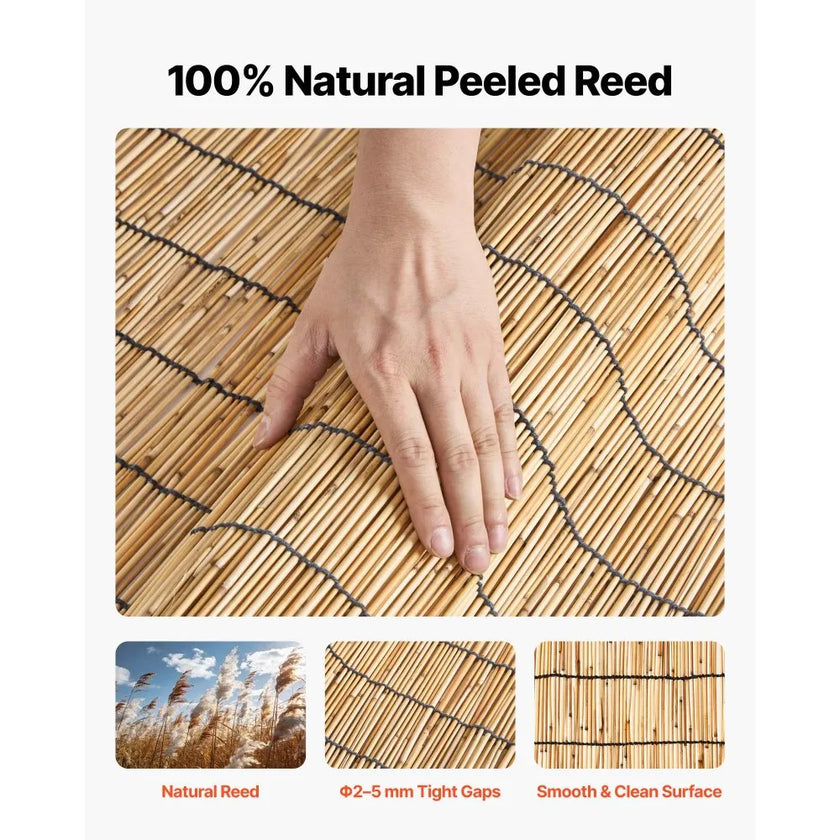 Natural Reed Fencing Roll 4 ft x 16.4 ft – Outdoor Privacy Screen for Balcony, Patio & Garden