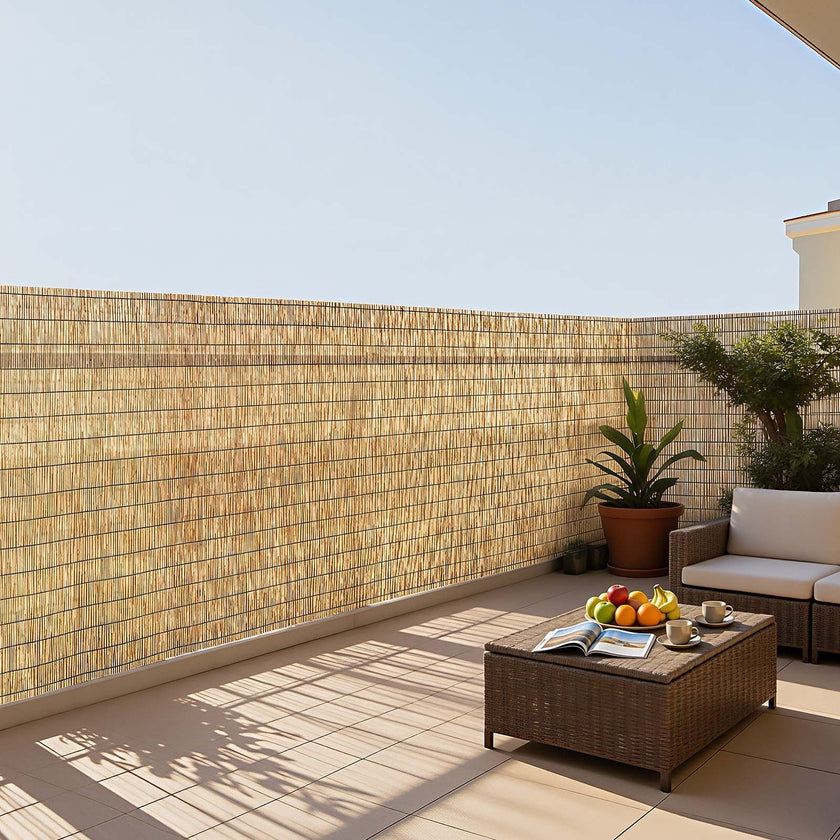 Natural Reed Fencing Roll 4 ft x 16.4 ft – Outdoor Privacy Screen for Balcony, Patio & Garden