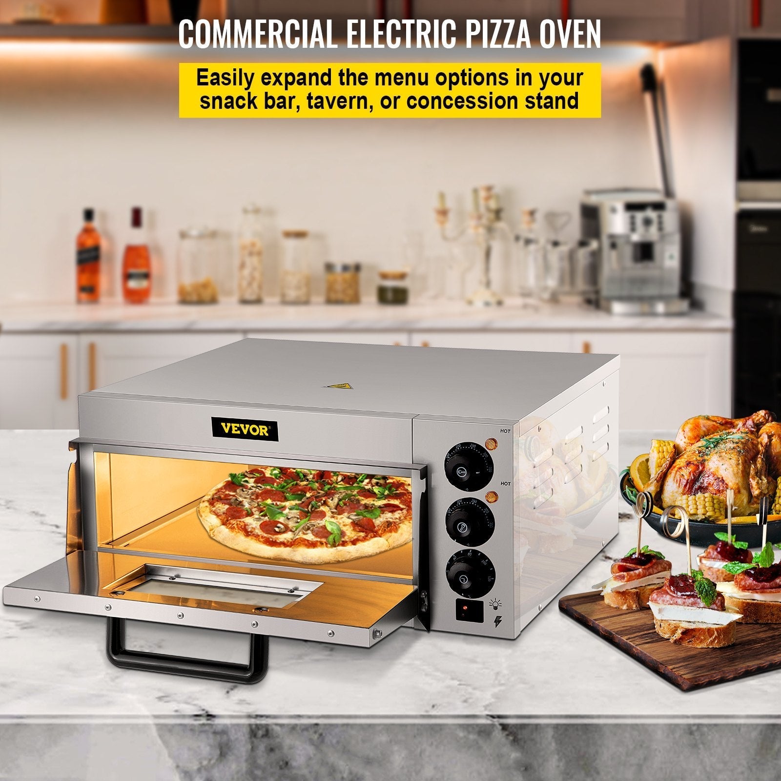 VEVOR Commercial Pizza Oven Countertop, 14