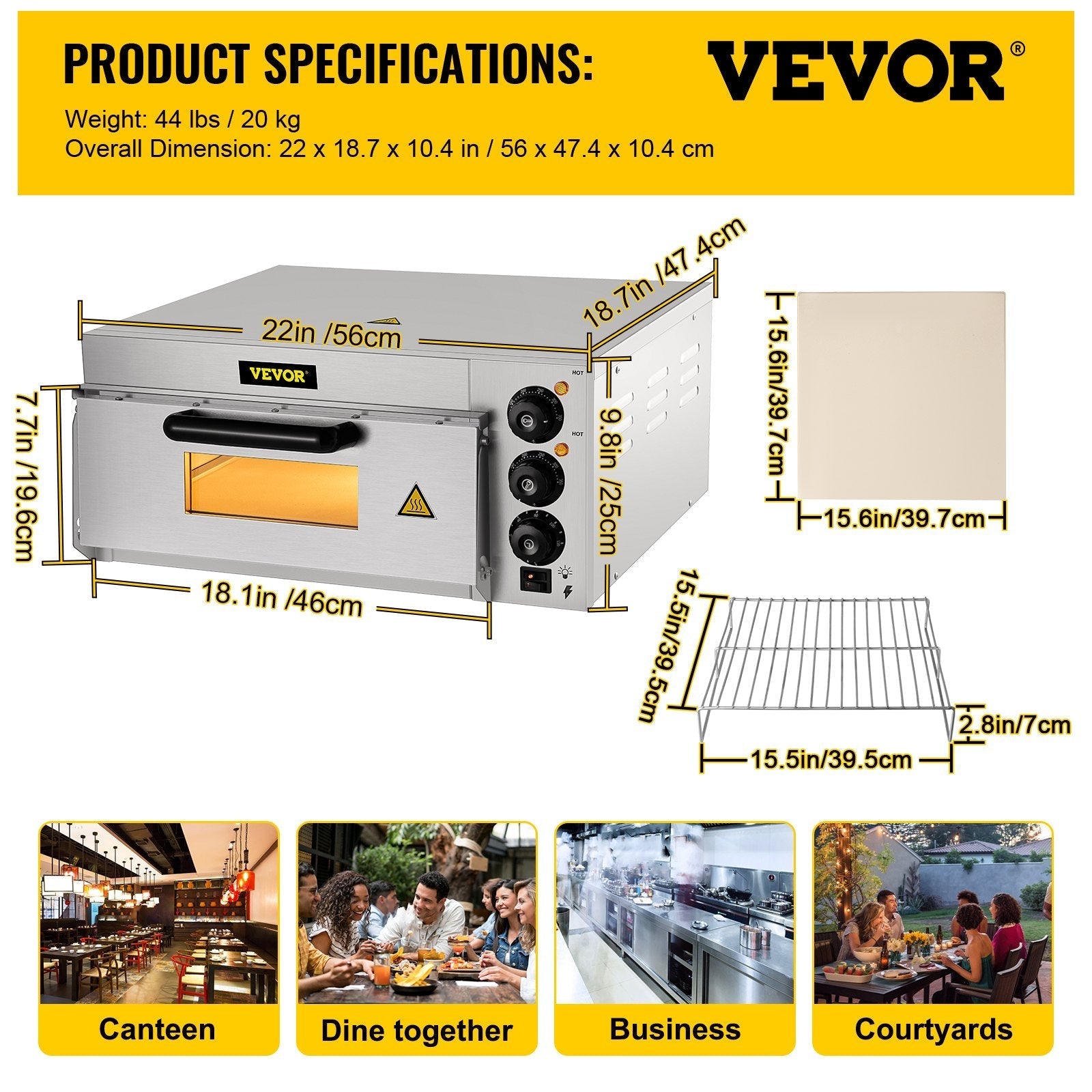 VEVOR Commercial Pizza Oven Countertop, 14