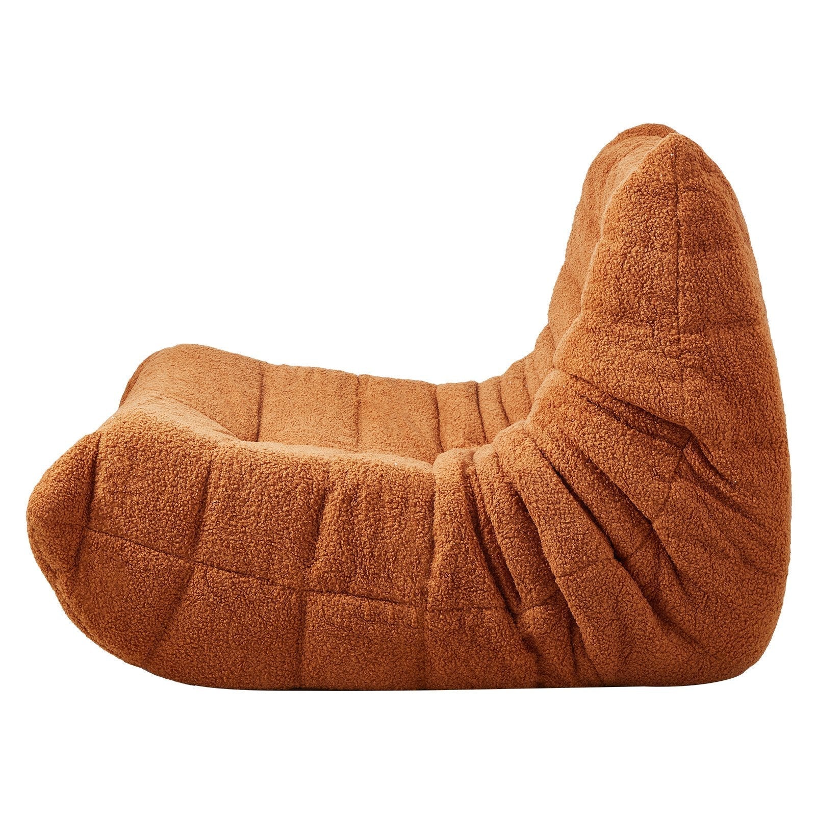 VEVOR L-Shaped Bean Bag Chair with Soft Armrests and Storage Pocket Brown
