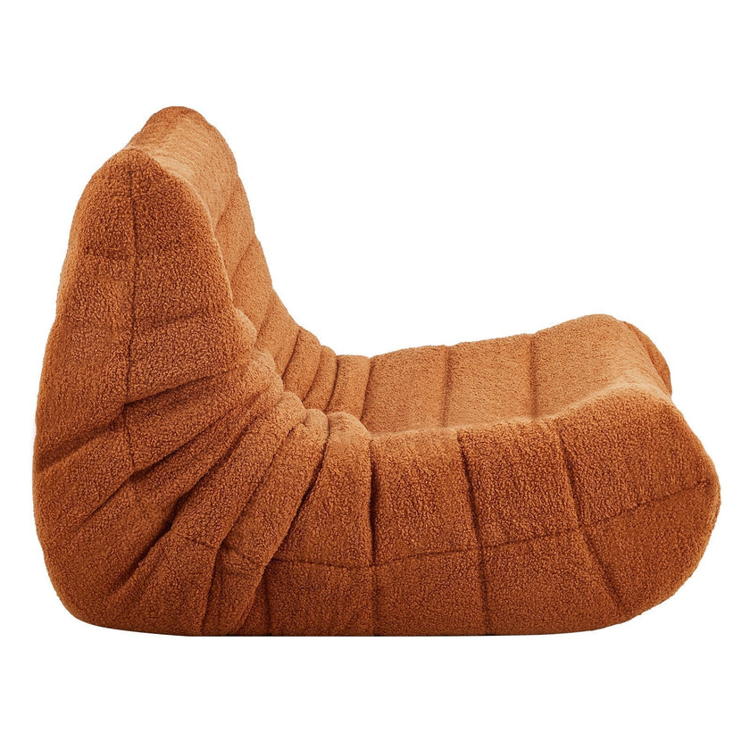 VEVOR L-Shaped Bean Bag Chair with Soft Armrests and Storage Pocket Brown