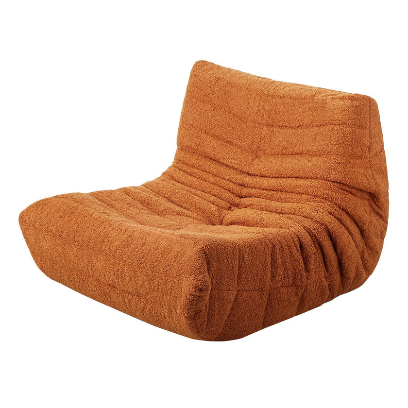 VEVOR L-Shaped Bean Bag Chair with Soft Armrests and Storage Pocket Brown