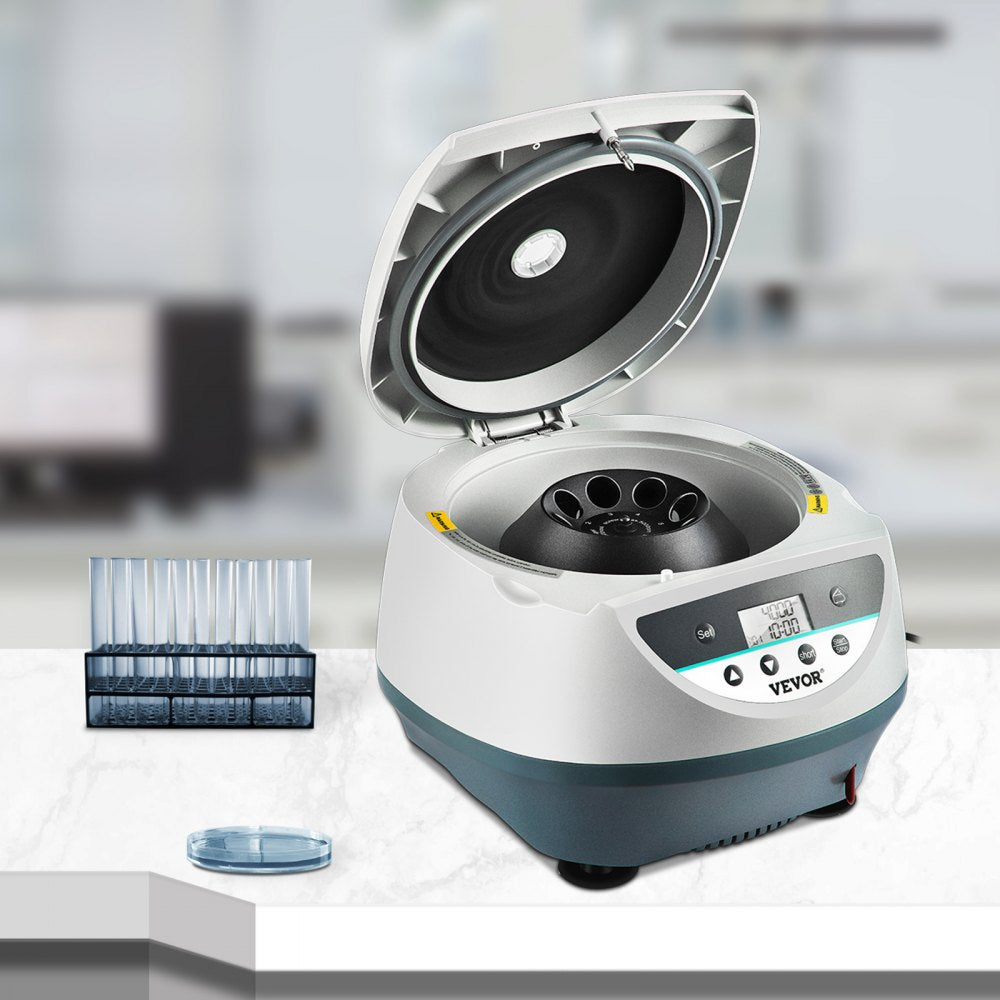 VEVOR Lab Benchtop Centrifuge, 8 x 15mL 500-5000 RPM LCD Centrifuge 10s-99min Desktop Centrifuge Machine Low Noise Mini Centrifuge Machine for Lab Hospital College, 3074xg RCF Max