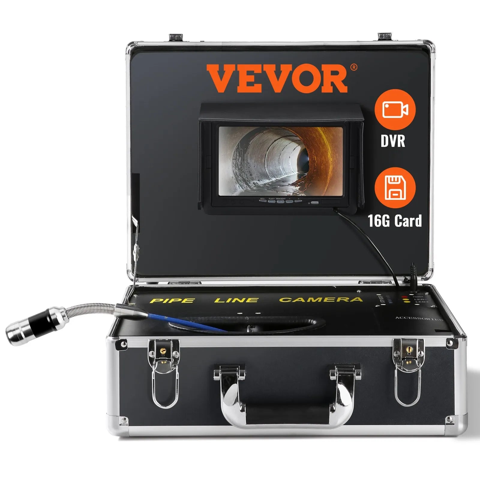 VEVOR Sewer Camera Pipe Inspection Camera 165ft Drain Camera with 7-inch Screen