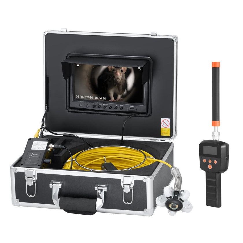 VEVOR Sewer Camera 98 ft Self-Leveling Duct Camera with 512Hz Locator 36X Zoom