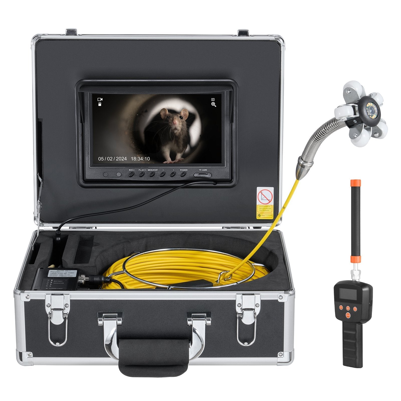 VEVOR Sewer Camera 98 ft Self-Leveling Duct Camera with 512Hz Locator 36X Zoom