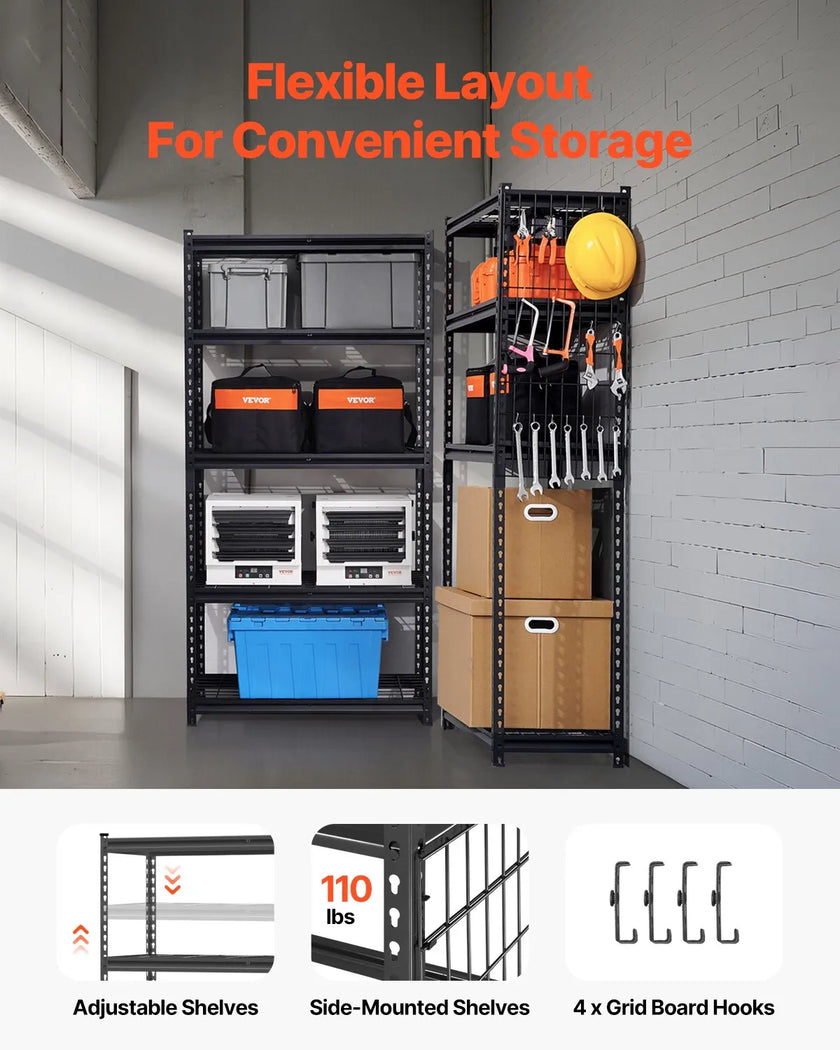 VEVOR Storage Shelves 5 Tier Adjustable Heavy Duty Garage Shelving Unit 2000 lbs