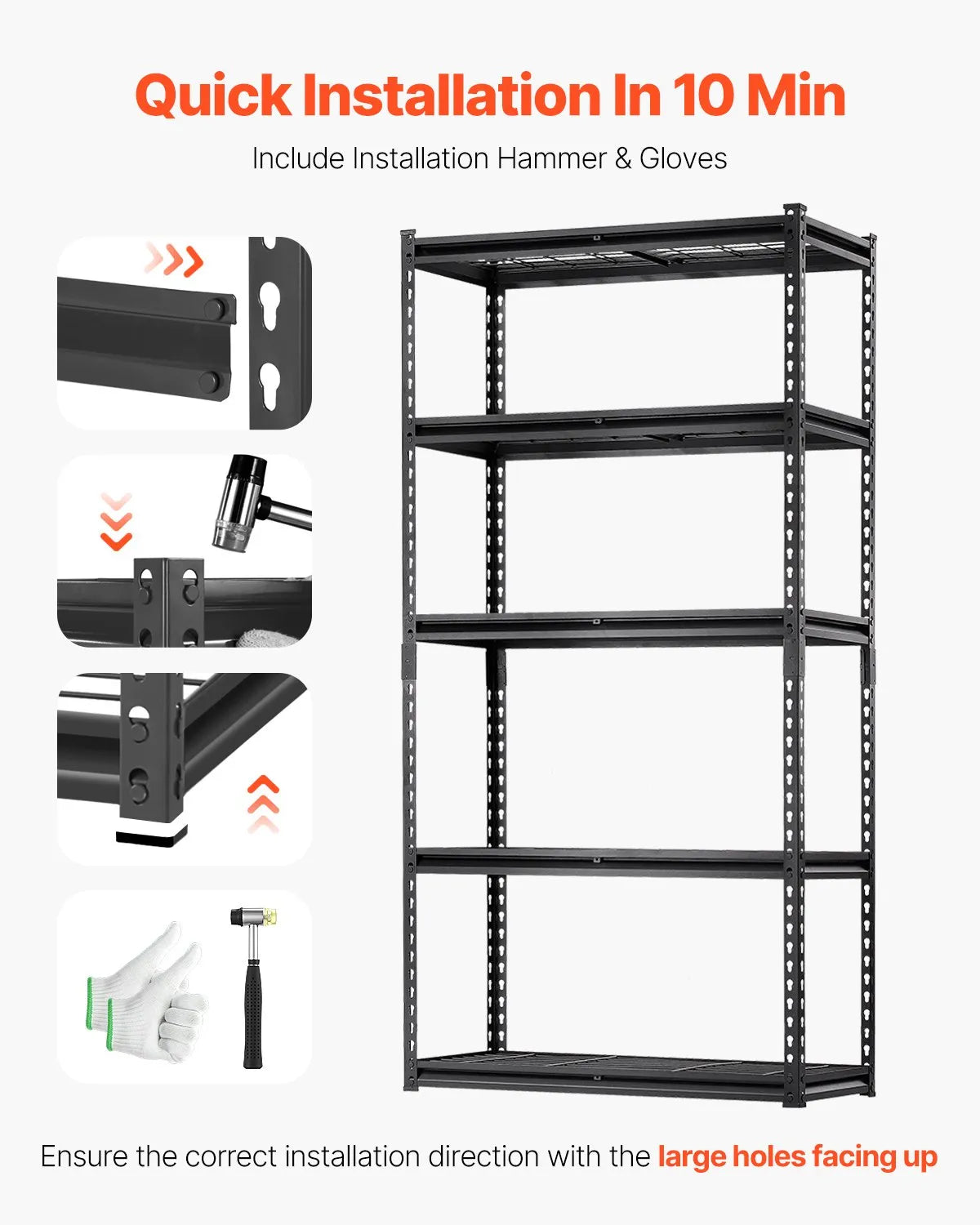 VEVOR Storage Shelves 5 Tier Adjustable Heavy Duty Garage Shelving Unit 2000 lbs