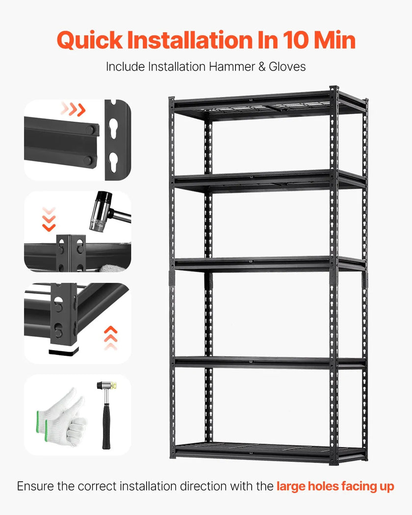 VEVOR Storage Shelves 5 Tier Adjustable Heavy Duty Garage Shelving Unit 2000 lbs