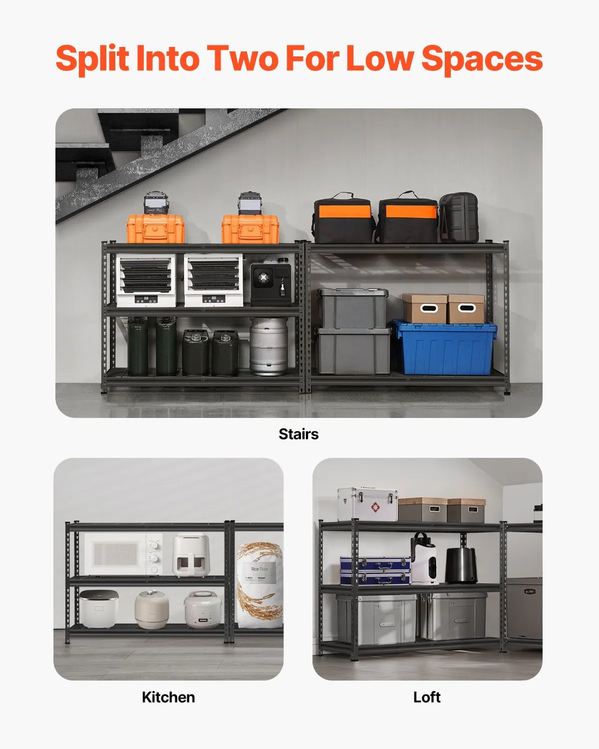 VEVOR Storage Shelves 5 Tier Adjustable Heavy Duty Garage Shelving Unit 2500 lbs
