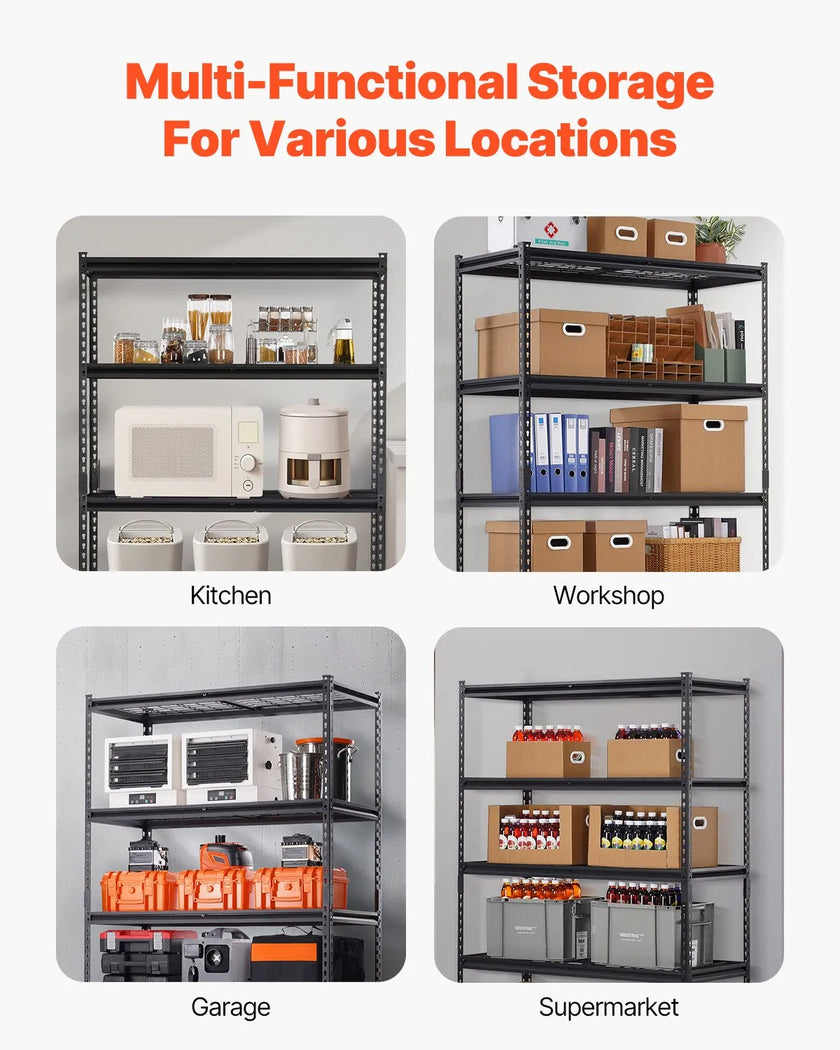 VEVOR Storage Shelves 5 Tier Adjustable Heavy Duty Garage Shelving Unit 3000 lbs