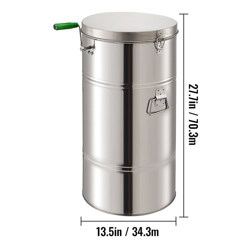 VEVOR Honey Extractor Bee Honey Extractor Manual Honeycomb Spinner 2 Two Frame Stainless Steel Beekeeping Accessory (2 Frame Honey Extractor)