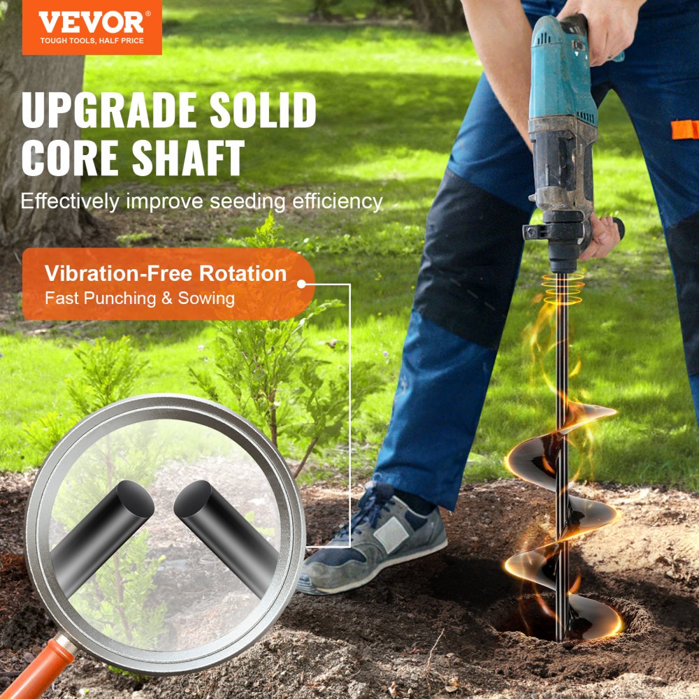 VEVOR Auger Drill Bits for Planting Set of 2, 2