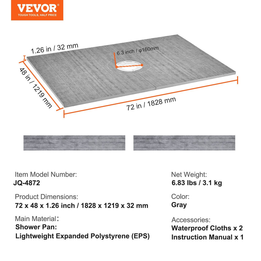 VEVOR Shower Curb Kit, 48