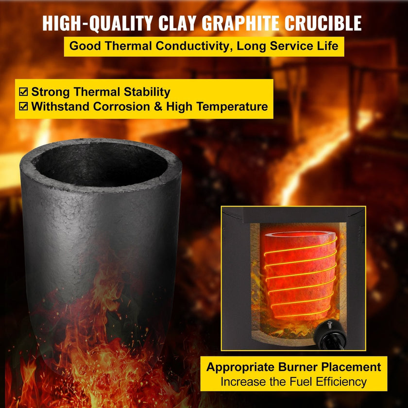 VEVOR Propane Melting Furnace, 2462°F, 4 KG Metal Foundry Furnace Kit with Graphite Crucible and Tongs, Casting Melting Smelting Refining Precious Metals Like Gold Silver Aluminum Copper Brass Bronze