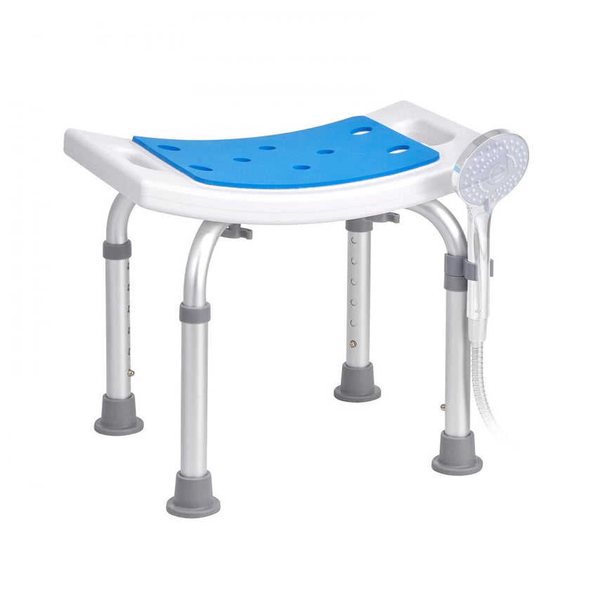 VEVOR Shower Chair, Adjustable Height Shower Stool, Shower Seat for Inside Shower or Tub, Non-Slip Bench Bathtub Stool Seat for Elderly Disabled Handicap, 350 LBS Capacity