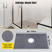 Vevor 38''x60'' Shower Kit With Shower Tray & Curb With Central Drain Kit Abs