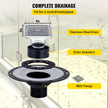VEVOR 48''x48'' Waterproofing Shower Kit Shower Kit Tray with Central Drain ABS