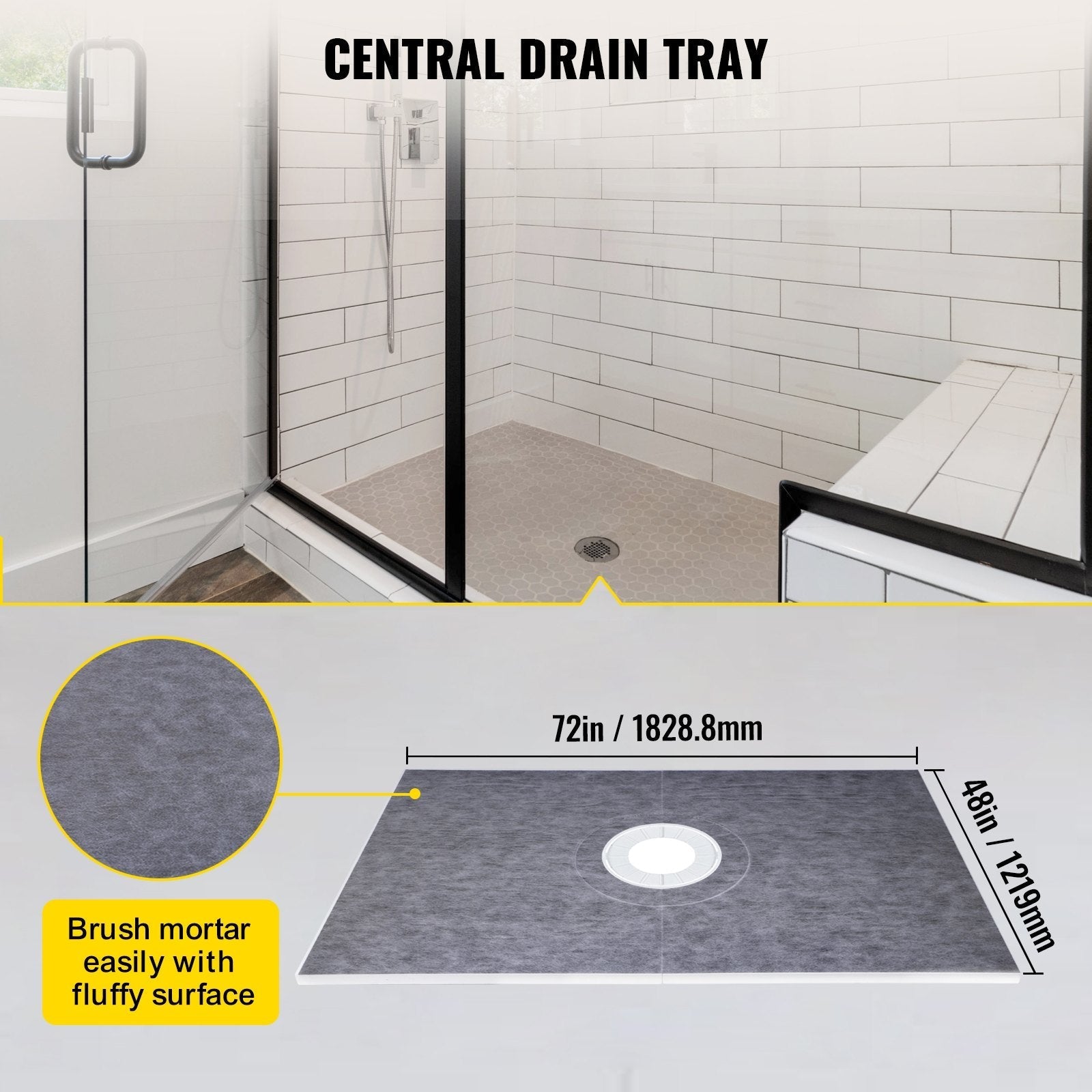 VEVOR Shower Curb Kit, 48\