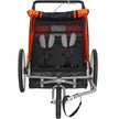 VEVOR Bike Trailer for Toddlers, Kids, Double Seat, 100 lbs Load, 2-In-1 Canopy Carrier Converts to Stroller, Tow Behind Foldable Child Bicycle Trailer with Universal Bicycle Coupler, Orange and Gray