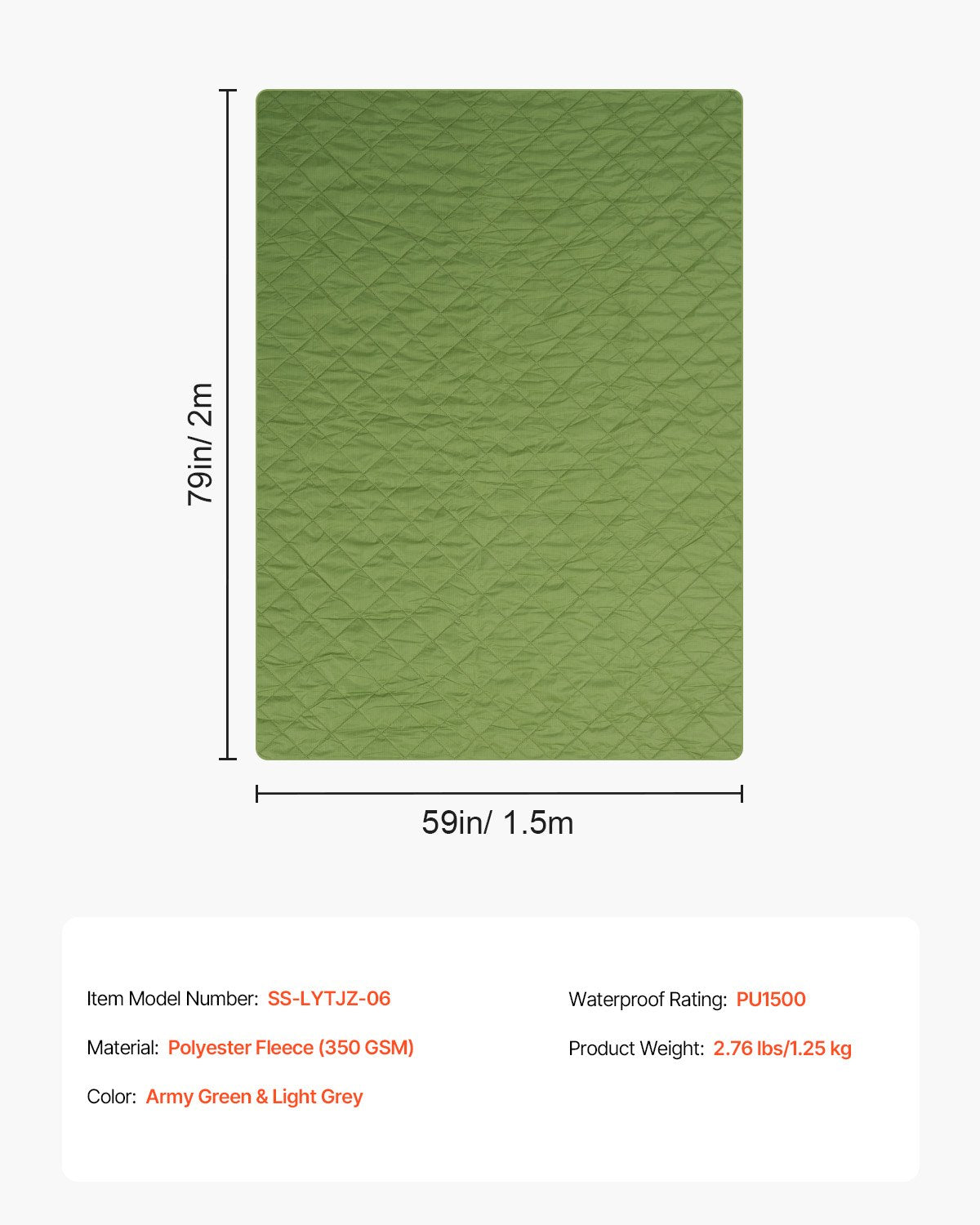 VEVOR Camping Blanket 82